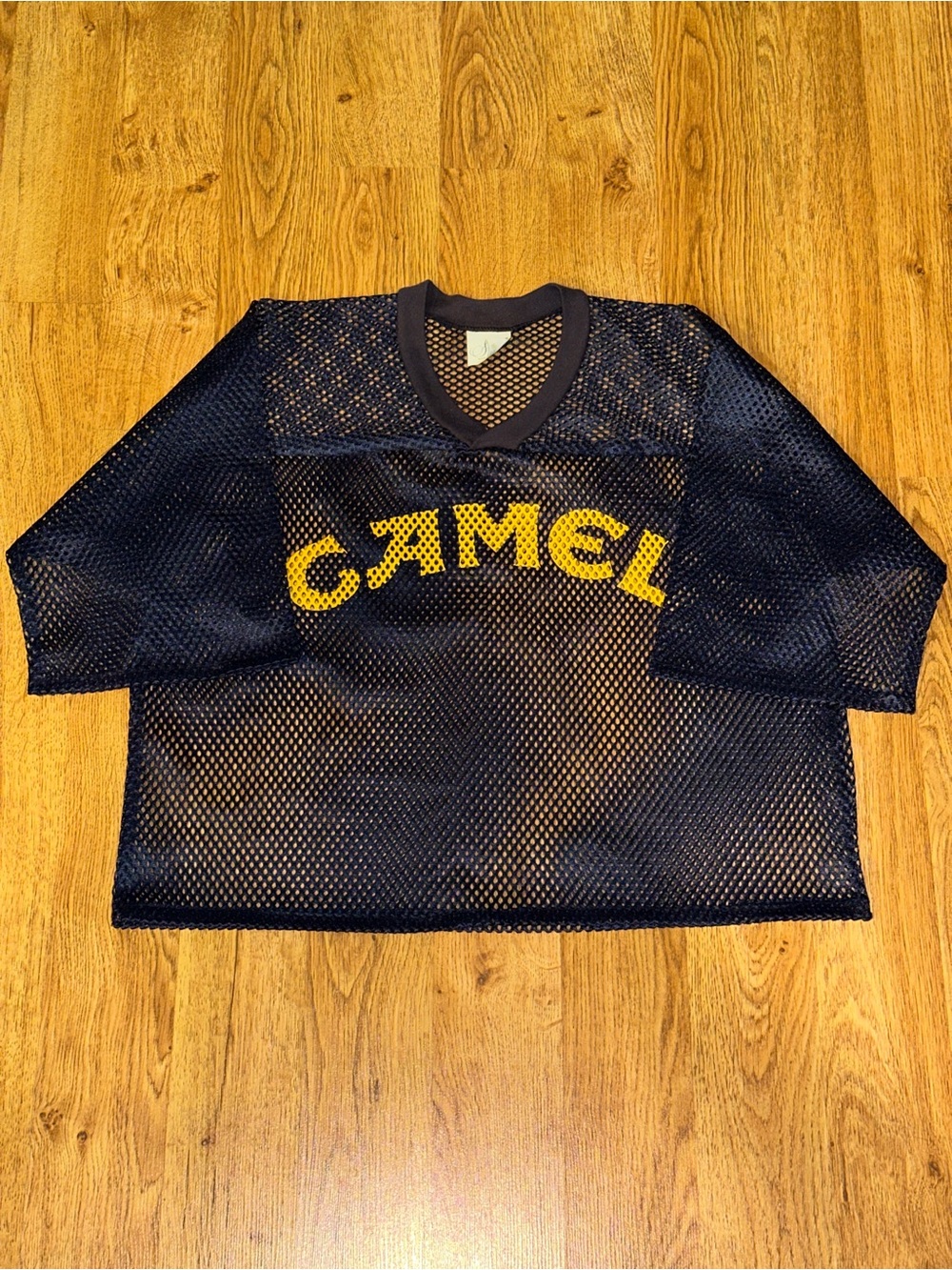 VTG CAMEL Mesh Jersey Shirt Men’s XL Cropped Boxy Blue Silkworm Made In USA